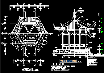 园林仿古建筑亭施工设计图纸免费下载 - 小品及配套设施 - 土木工程网