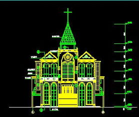 四层基督教礼拜堂古建筑施工图纸免费下载 园林古建